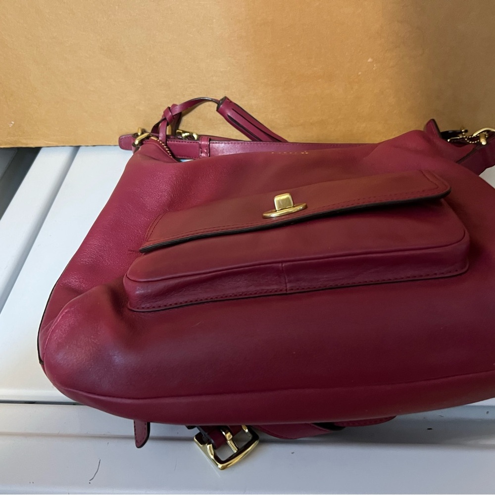 Coach Rasberry Leather Shoulder Bag - Picture 6 of 7